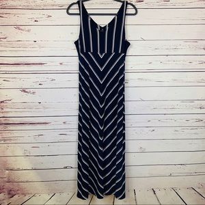 Athleta Comfy Long Navy & White Maxi Dress